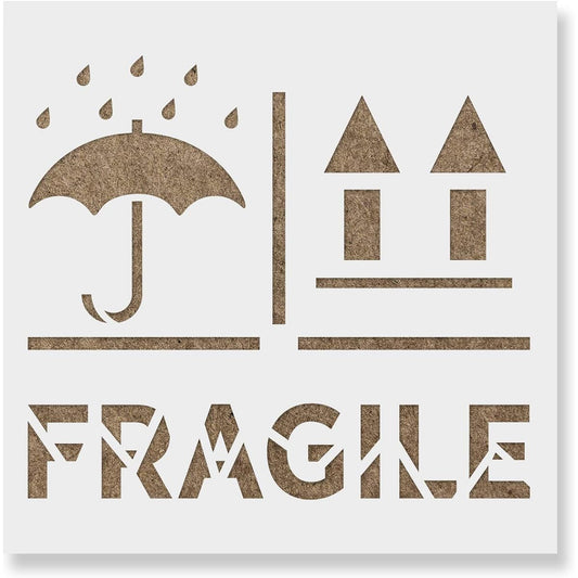 Fragile Right Side Up Keep Dry Stencil - Reusable Stencils for Painting - DIY Fragile Right Side Up Keep Dry Home Decor