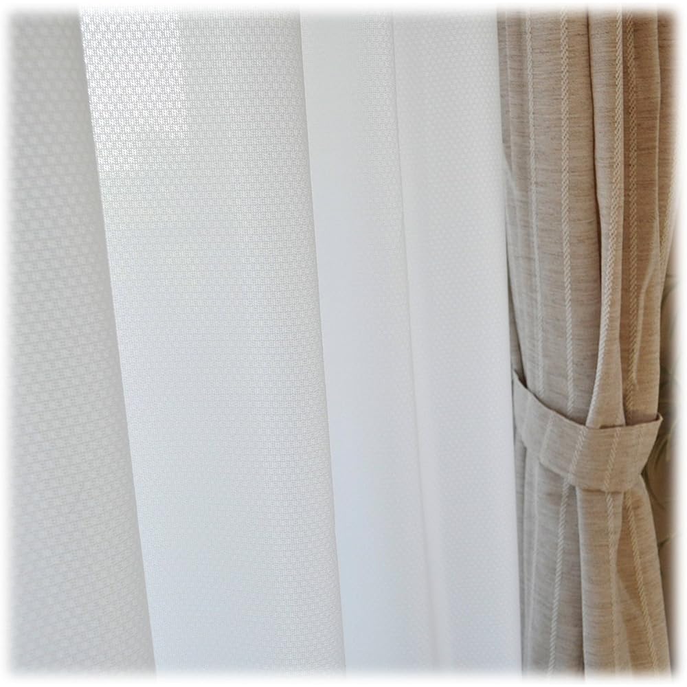 Made in Japan Heat shielding, heat insulation, image shielding, UV protection, flame retardant, energy saving "Saracool" mirror lace curtain (plain) 200cm width x 198cm length (1 piece)