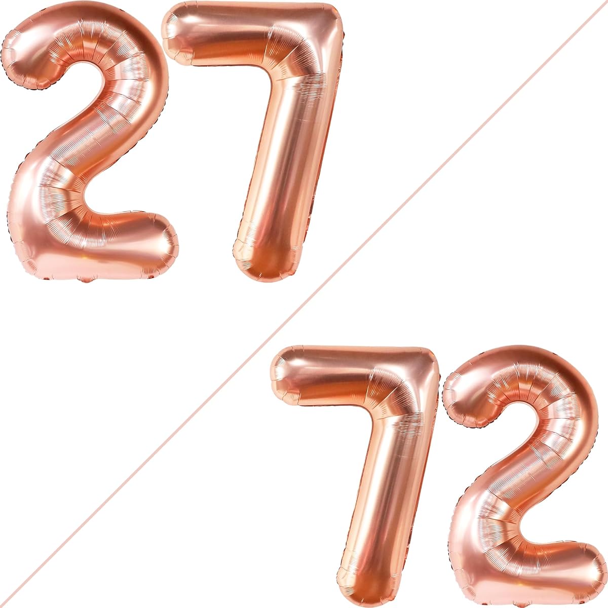 KatchOn Rose Gold 27 Balloon Numbers - Giant 40 Inches | 27th Birthday Balloons | 27th Birthday Decorations for Women | 27th Birthday Decorations for Women Rose Gold 27th Birthday Decorations