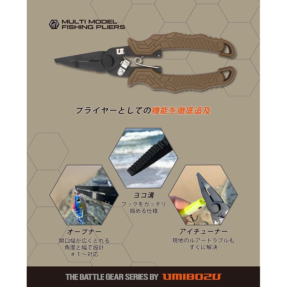 Umibozu Fishing Pliers Fishing Small Needle Remover Opener Line Cutter (Olive)