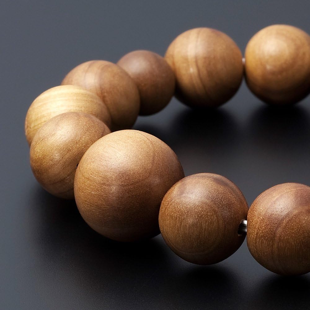 Buddhist Altar Shop Takita Shoten Specially Selected Bracelet Prayer Beads, Wooden Bracelet, Indian Sandalwood 14mm Balls ◆ Prayer Beads Bracelet, Amulet, Fragrant Wood, Old Mountain Sandalwood, Brace Prayer Beads, Prayer Beads Bracelet, Bracelet Prayer