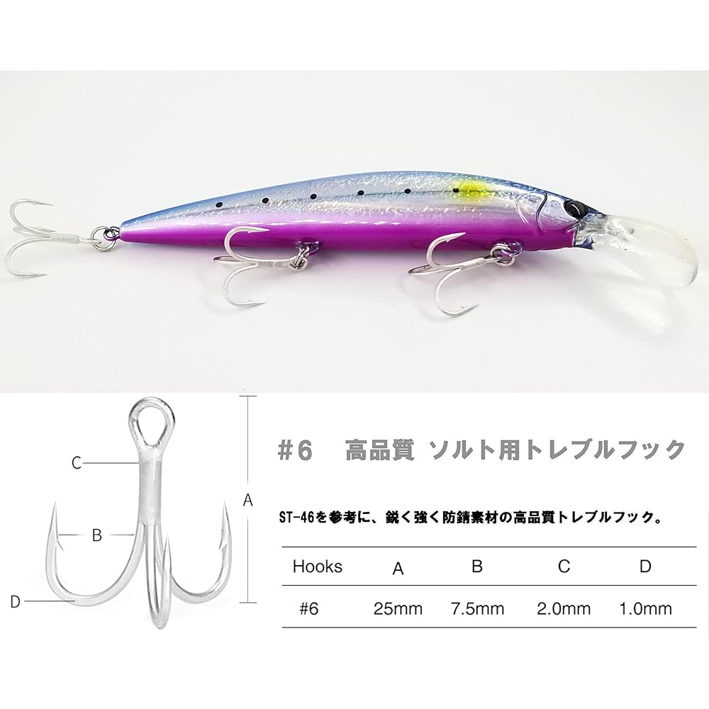 110s 37g [TSURINOYA] Fixed low center of gravity heavy sinking minnow 110mm Bluefish Amberjack White-eye Yellowtail Flounder Maggochi DW125