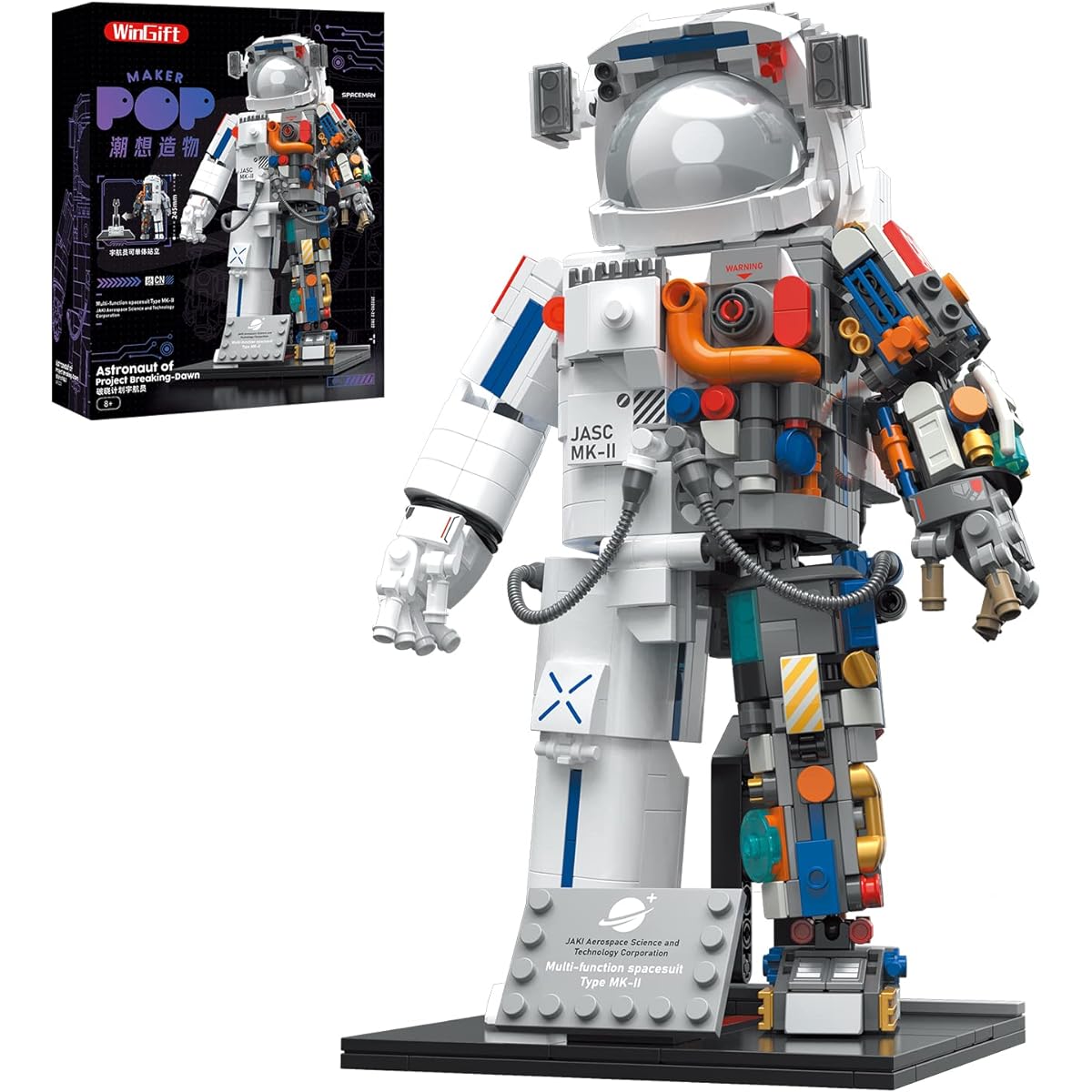 WINGIFT Astronaut Building Set for Adults, Space Toys Gift for Kids with Display Stand, Space Series Creative Building Set for Adults, Astronaut Building Blocks Model for Boys and Girls 8-14 Years Old