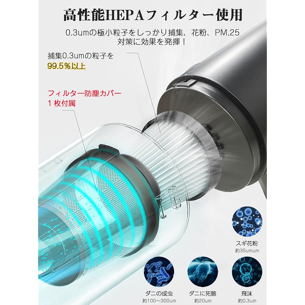 2024 & Super Strong Motor, Handy Cleaner, Multi-functional Mini Vacuum Cleaner, Cordless Car Cleaner (Silver)