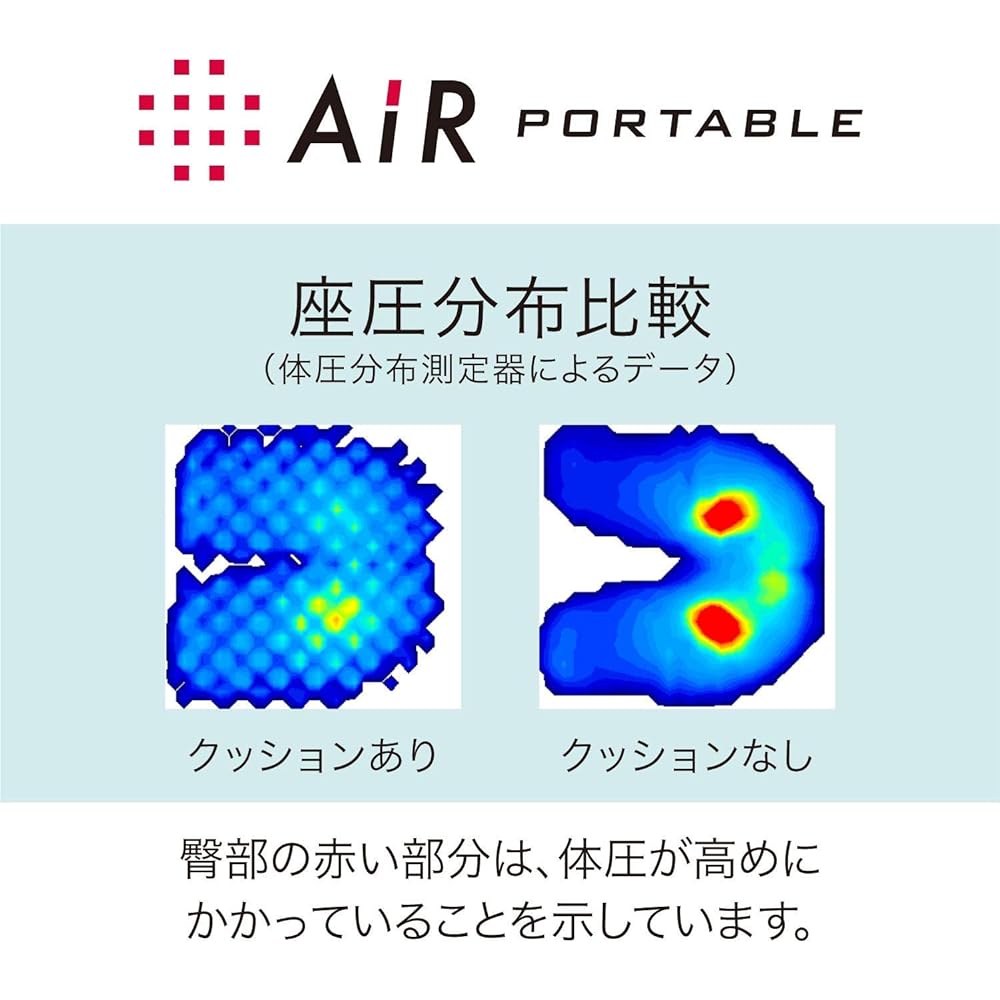 nishikawa [Nishikawa] [Air] Air Portable Cushion 40X40cm (Square Type) Uneven Structure Body Pressure Dispersion Less Fatigue Even When Sitting for a Long Time Less Stuffy Air AiR Blue HG90501661B
