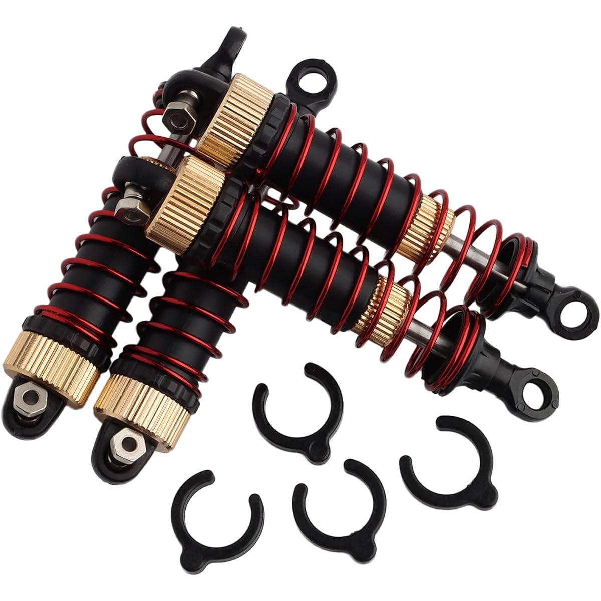 GDOOL 4pcs Aluminum Alloy Shock Absorbers Pre-assembled Full Metal Oil Filled Shocks Upgrade Parts Shocks for 1:16 9130 9135 9137 9138 Q901 Q902 Q903 Q905 16889 RC Truck