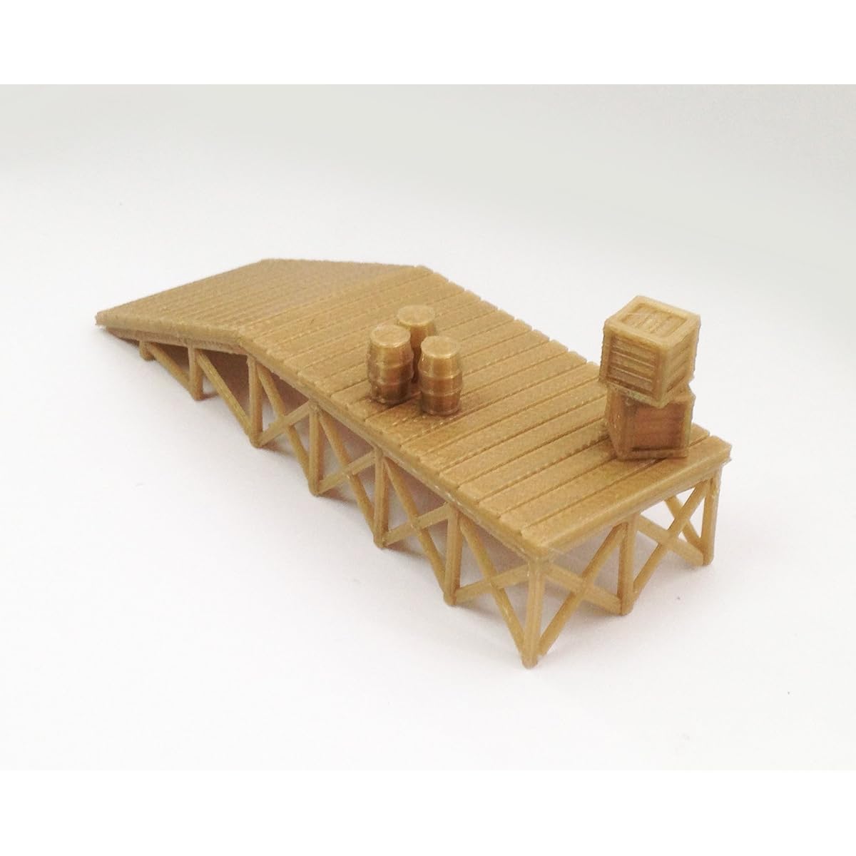 Outland Models Train Railway Wooden Style Platform Loading Dock Goods HO Scale