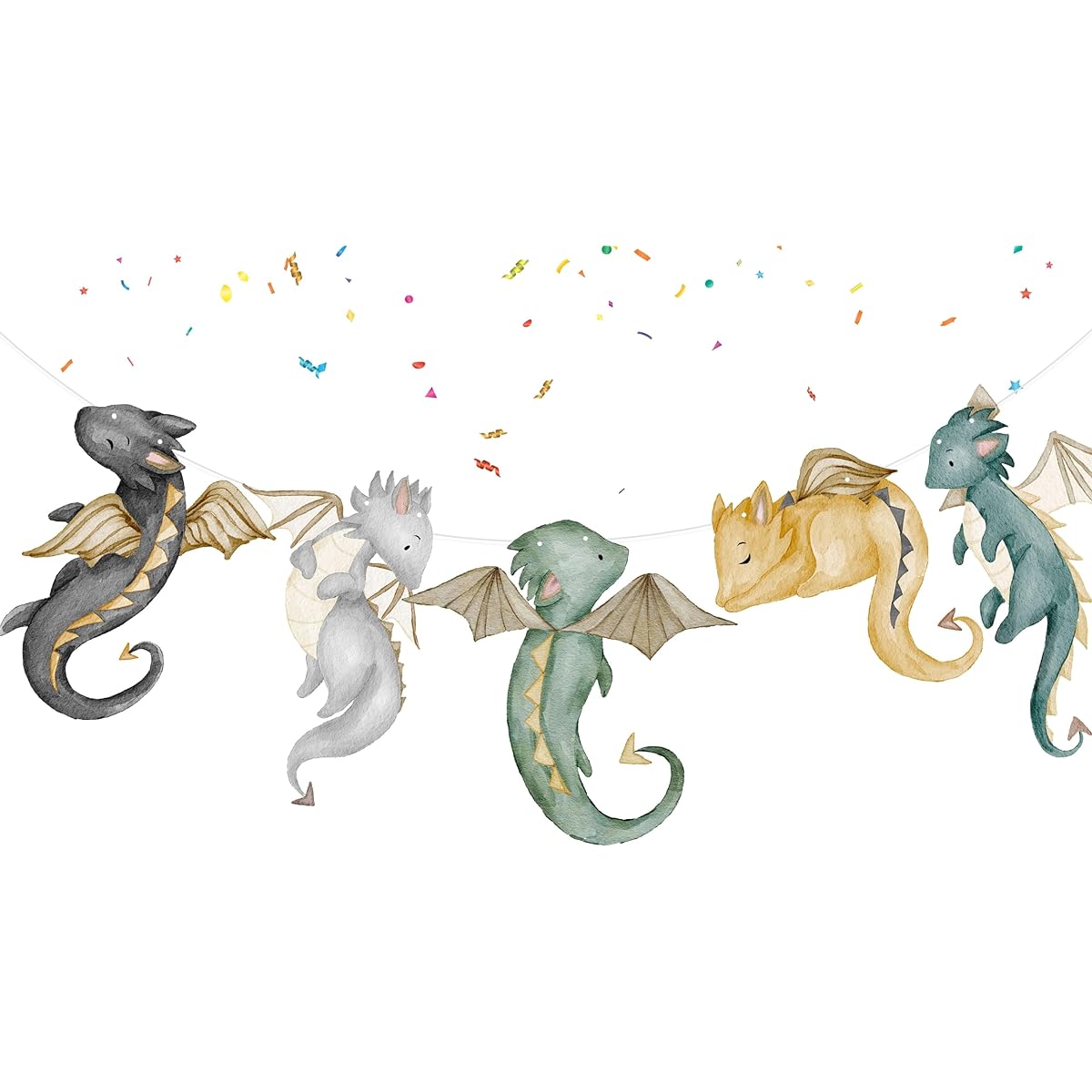 Cute Dragon Birthday Banner Baby Dragon Theme Party Supplies | Dragon Theme Birthday Decorations