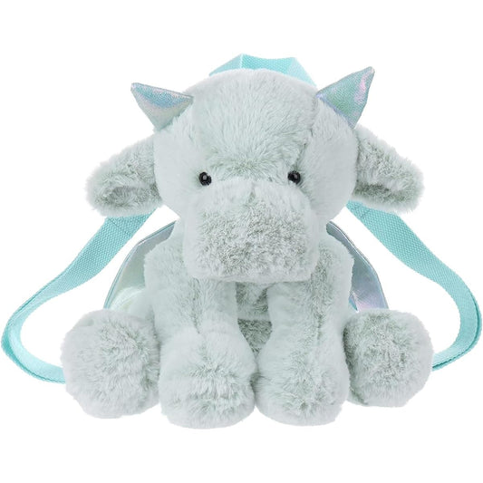 Apricot Lamb Amusement Green Dragon Plush Animal Backpack Wallet Kids & Adults Fashion Handbag, Toy Handbag (12 Inch)