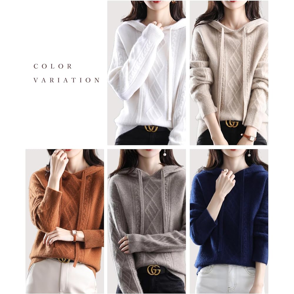 [J.STORE] Knit Parka Cable Knit Hooded Long Sleeve Pullover Loose Autumn Winter Tops Women's