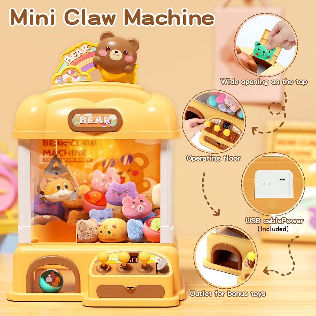 Aiqi Children's Claw Machine (Milk Tea Bear 2)