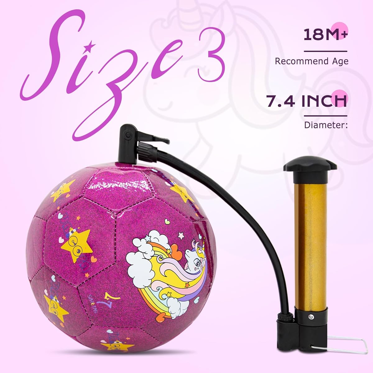 SARETAS Soccer Ball Size 3 Soccer Ball Cartoon Design Ball Toy Soccer Kids Indoor Outdoor Soccer Ball with Pump Toddler Softball Girls Boys