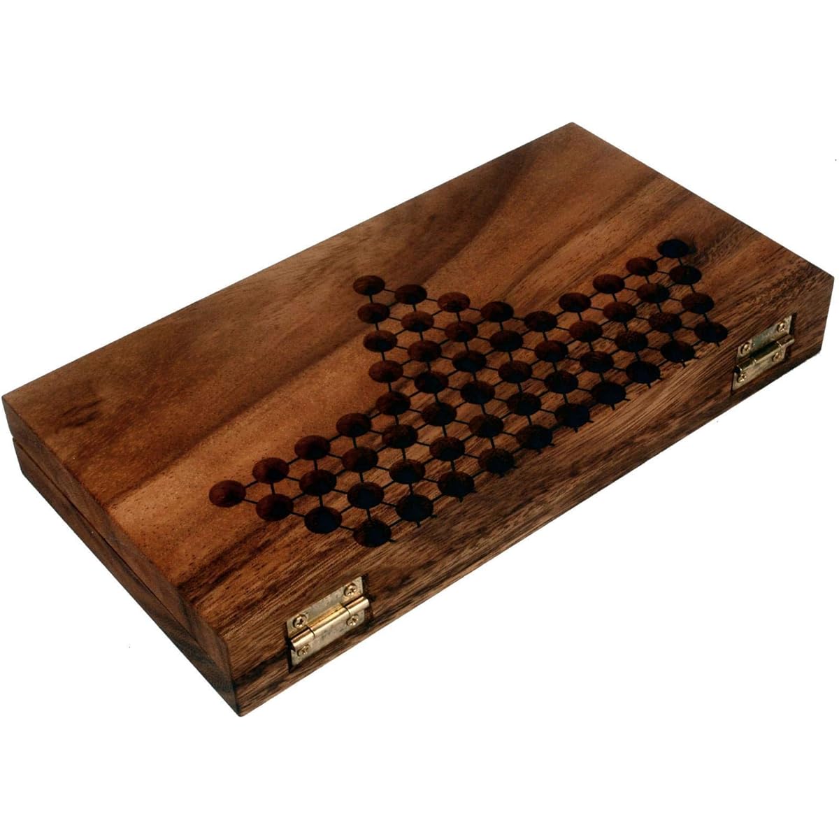 Terrapin Trading Ltd Fair Trade Thai Wooden Rainwood Chinese Checkers Set in Wooden Box 24x13x3