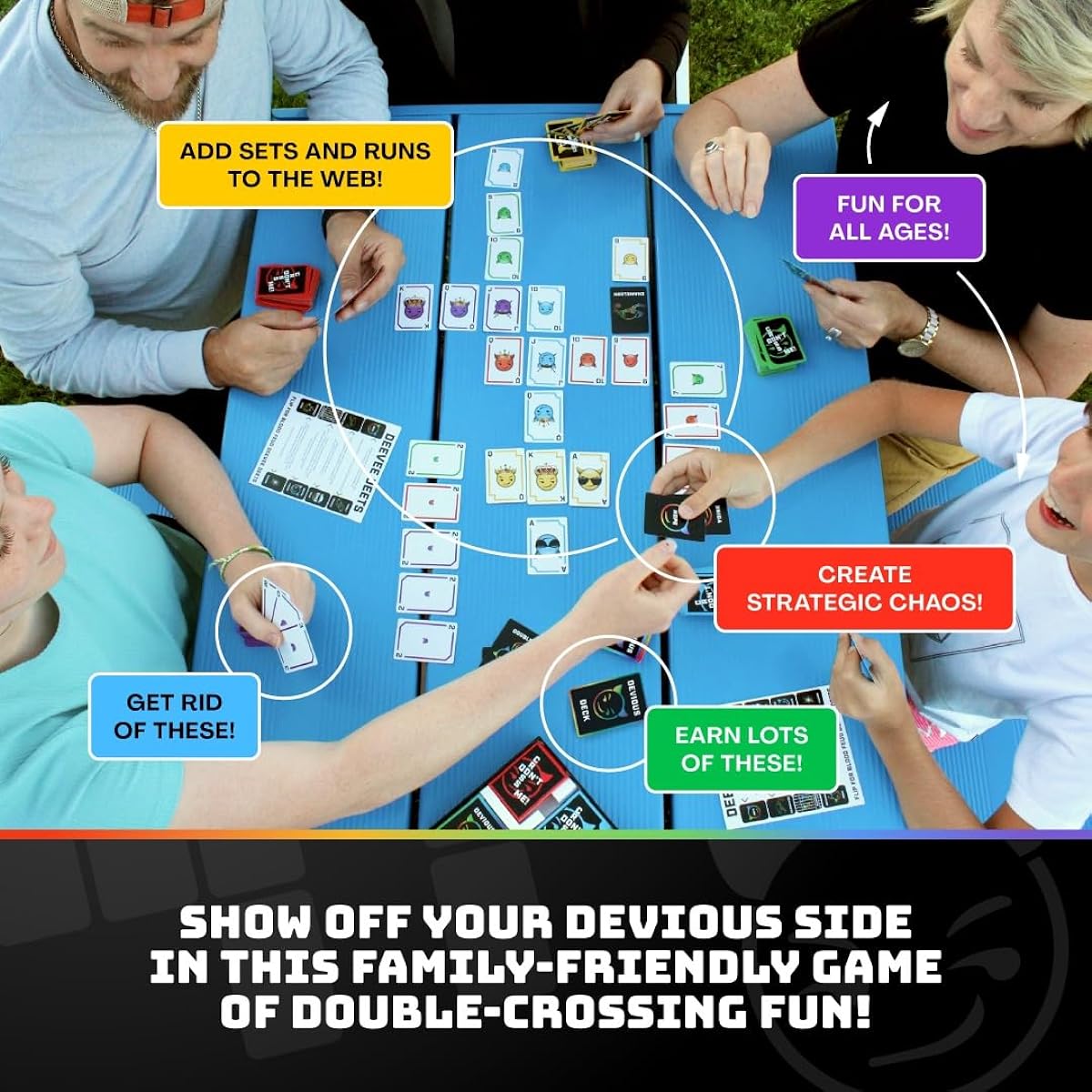 Don't Cross! (with Blood FEUD Expansion) - Simple, Strategic Card Game Cross Set & Run | Fun, Easy to Learn, Family Friendly Party Game for Adults, Teens & Kids | Ages 2-5+
