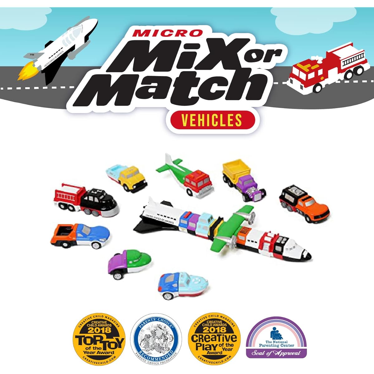 Popular PLAYTHINGS Vehicle Combination Snap Toy Playset Micro Vehicle