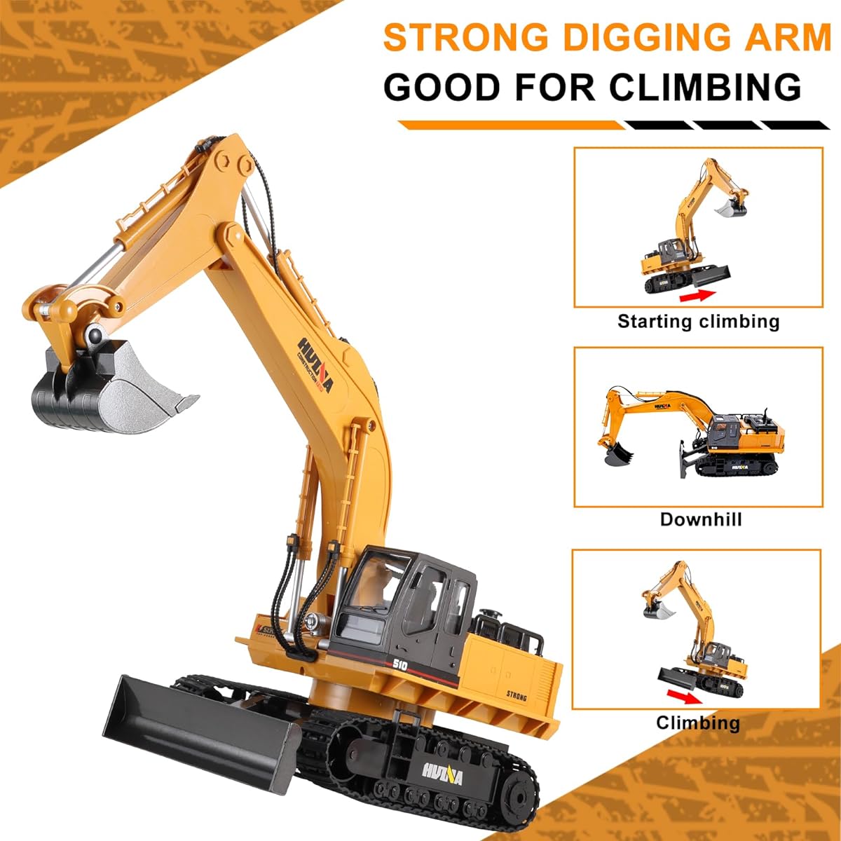 Hiitytin Radio Control Excavator Construction Toy Real Remote Control Bulldozer