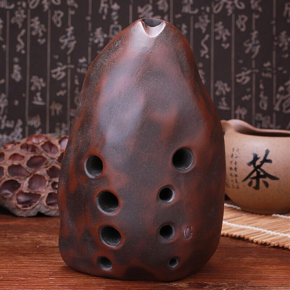 10 Holes Stone-shaped Ceramic Xun G Tuning Washable Beginner Ocarina Wind Instrument Ocarina Musical Instrument