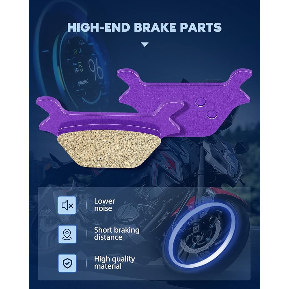 ECCPP FA200 Brake Pads Rear Carbon Fiber Replacement Brake Pad Kit for 1982-1999 Harley-Davidson