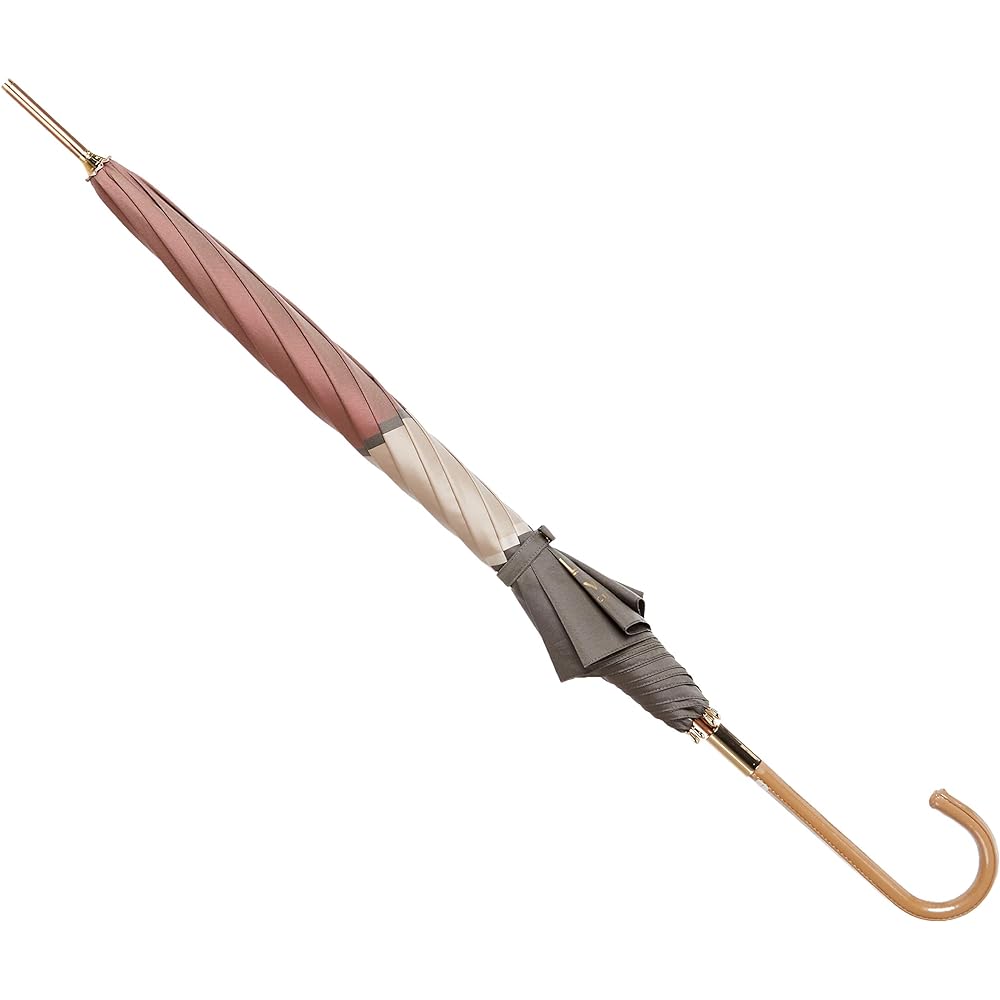 [Moonbat] LANVIN COLLECTION Rain Long Umbrella Lightweight 58cm Yarn-dyed Color Block Mocha Brown 4522408972384 Women's 21-083-10574-00-23-58 Mocha Brown Outer Rib Length 58cm