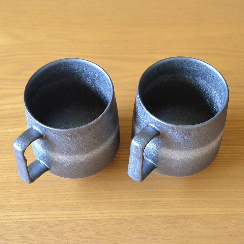 Silver Wedding Present Arita Ware Mug Pair Galaxy Noshi and Message Card Included in Wooden Box