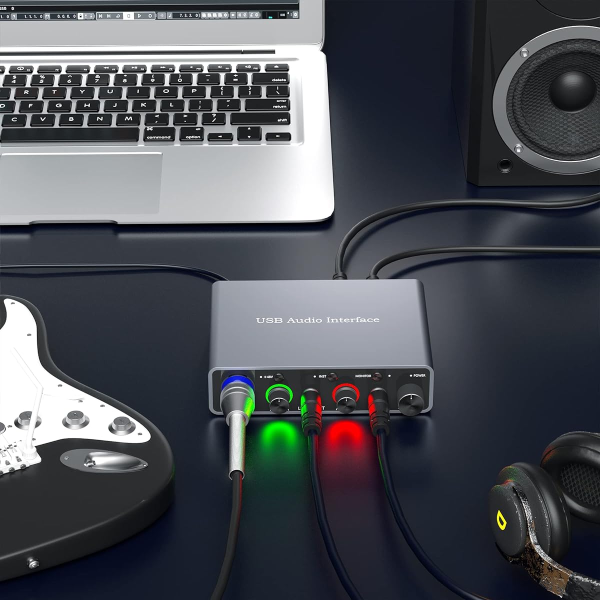 Wrugste USB Audio Interface SOLO Gray +48V Phantom Power for Recording Podcasting and Streaming Ultra Low Latency Plug and Play XLR Audio Interface No Software