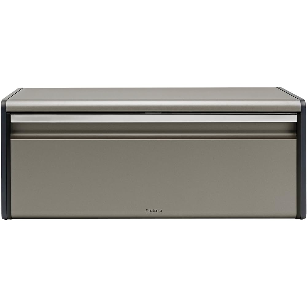Brabantia Bread Bin Fall Front Bread, Condiments, Snacks Storage Made in Belgium Platinum 299384