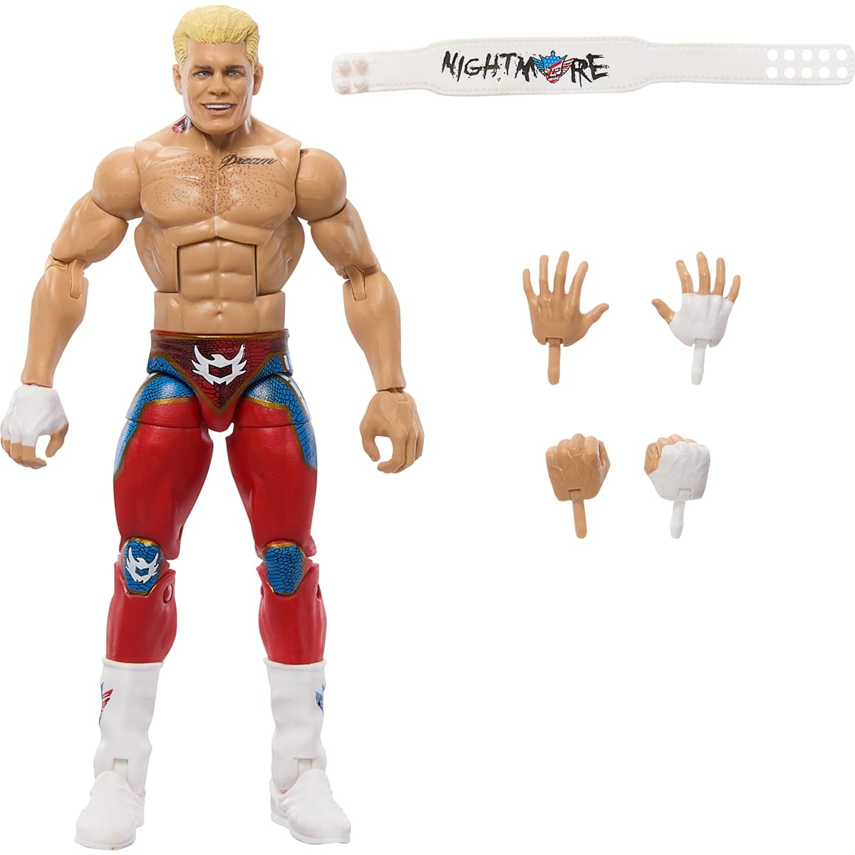 WWE Top Picks Elite Action Figure & Accessory Set "The American Nightmare" Cody Rhodes 6" Collectible Hands Ring Gear 25 Points of Articulation