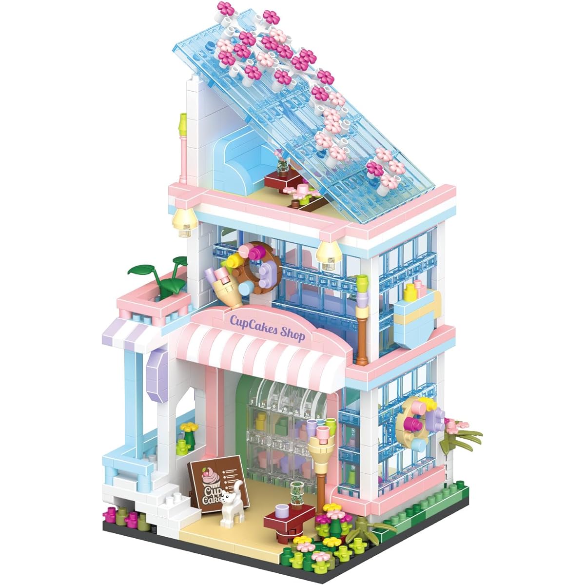 XIU Streetscape House Building Blocks Toys (1036 Pieces) Mini Street View Building Blocks Set MOC Candy Store Blocks Kit Creative Gifts for Adults Ages 8+ (Dessert Shop)