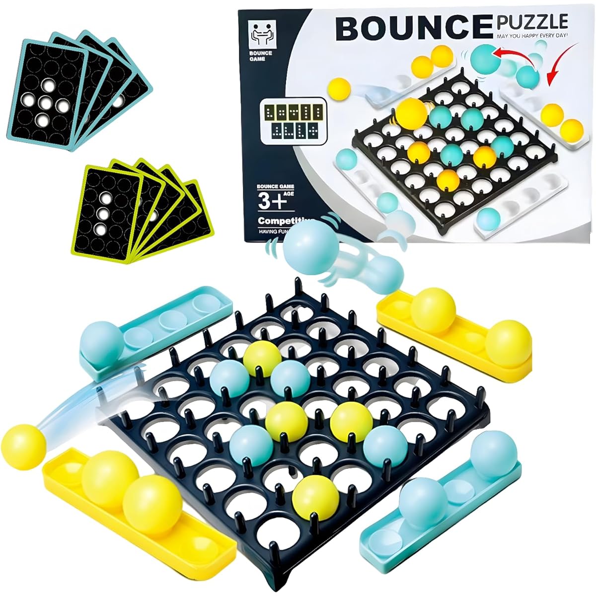 Bouncing Ball Game Bounce Off Game Ultimate Family & Kids Game Interactive Board Game for Ages 4-12 Upgrade Connect 4 4 Game Set Great Gift for Boys & Girls Engaging Party Game