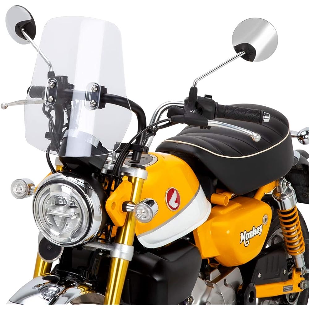 ZETA RACING Adventure Windshield Standard Screen MONKEY125 Light Smoke Screen can be flipped upside down Mobile device installation Mount bar standard equipment Angle Height Stepless Adjustment Long Touring Windshield Monkey 125 Dirtfreak ZE70-1021