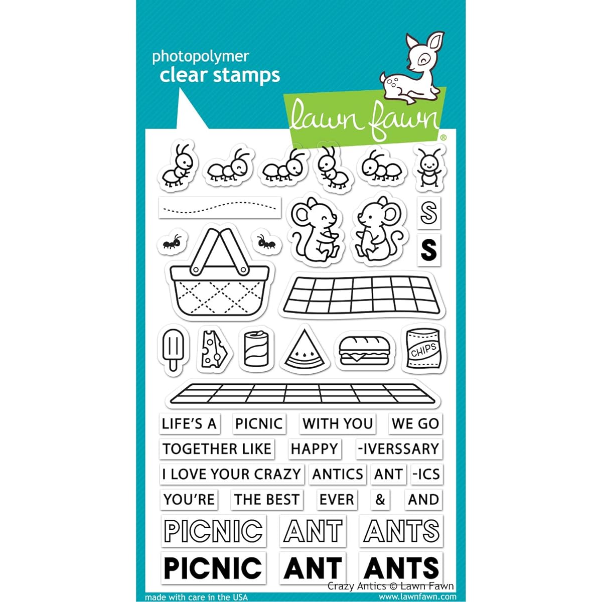 Lawn Fawn LF2336 Crazy Antics 4X6 Clear Stamp Set