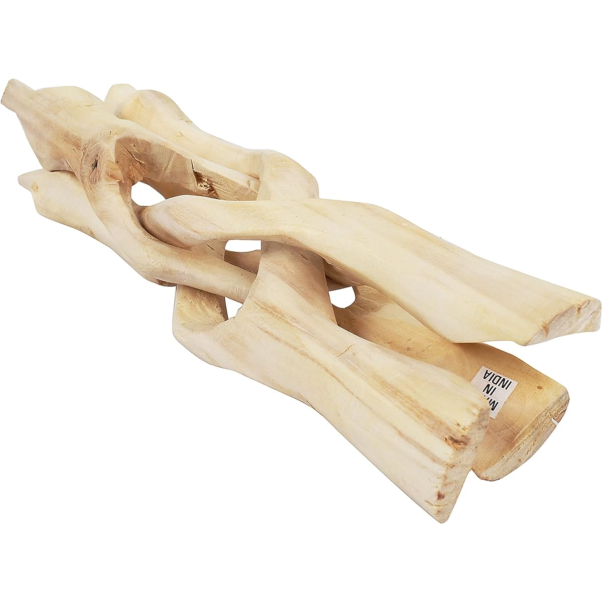Indian Consigners Cobra Wooden Tripod Stand Natural 8"