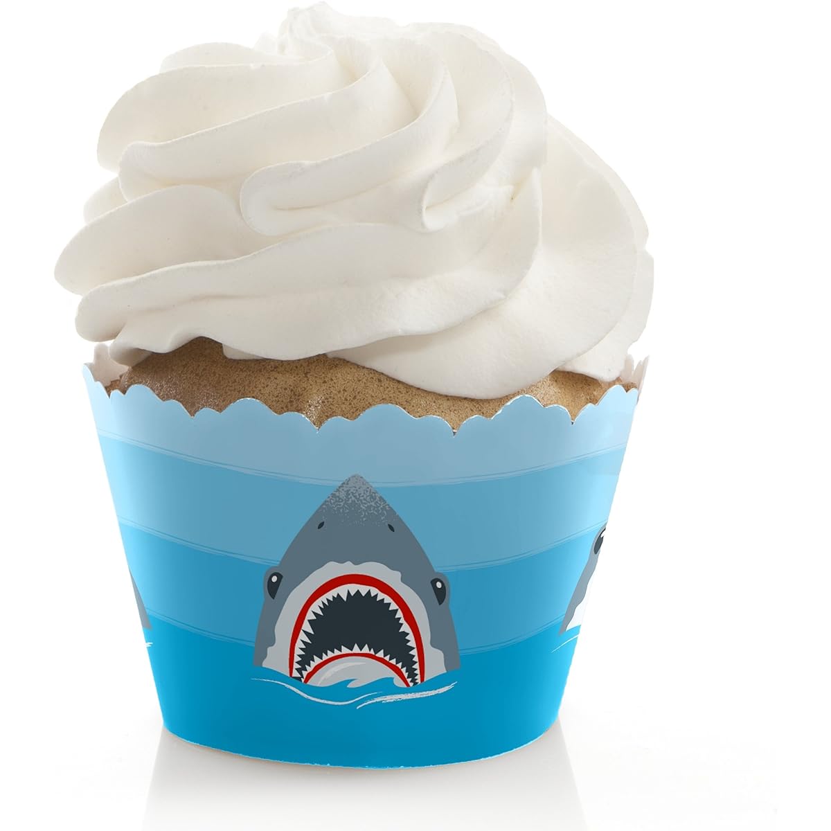 Shark Zone - Jawsome Shark Party Birthday Party Decorations - Party Cupcake Wrappers - Set of 12