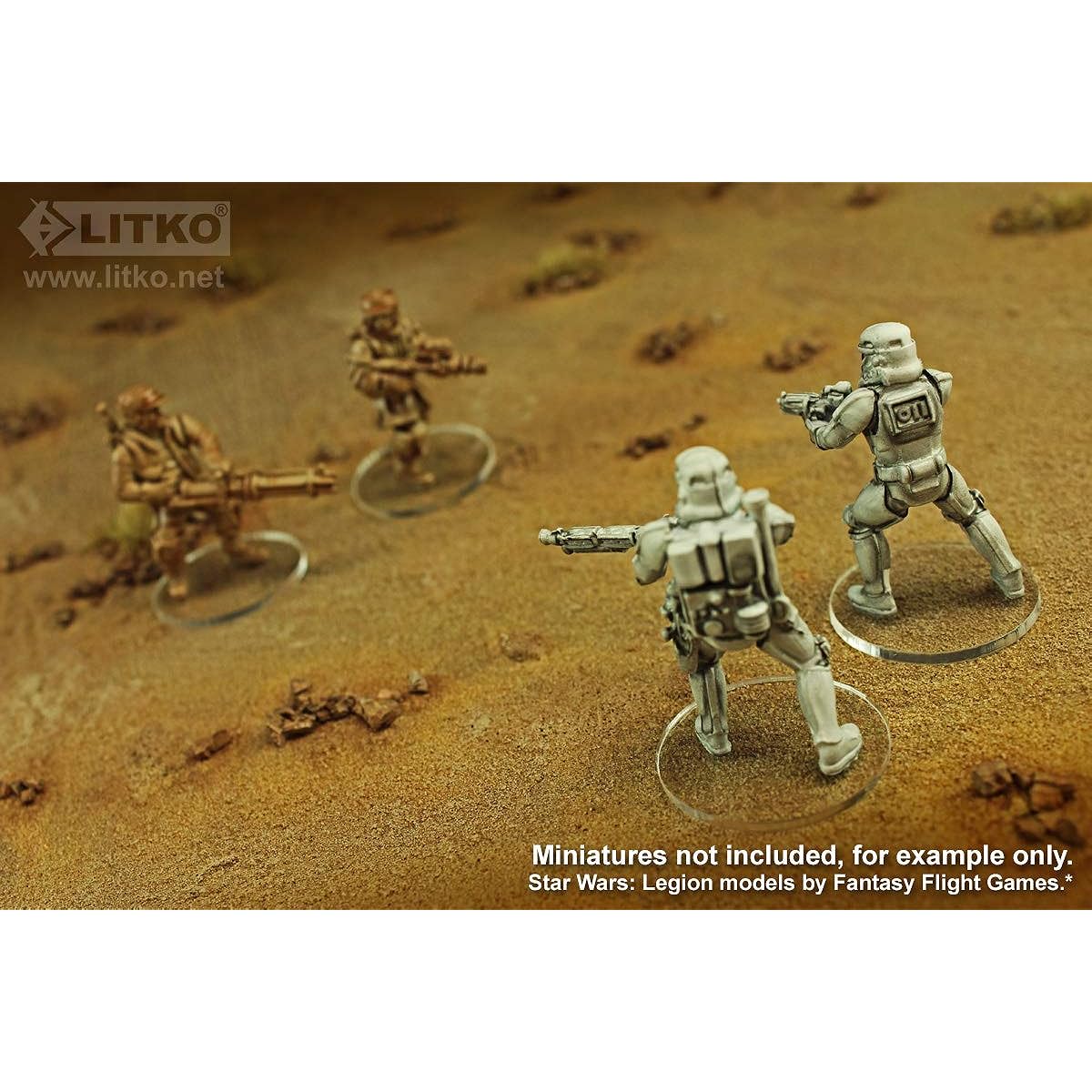 LITKO SW:Legion 27mm Round Base, 1.5mm Clear (25)