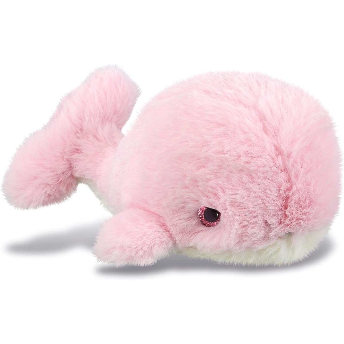DolliBu Stuffed Whale Plush Toy - Soft Huggable Pink Whale, Adorable Play Whale Plush Toy, Cute Sea Creature, Cuddle Gift for Kids and Adults - 7 Inch