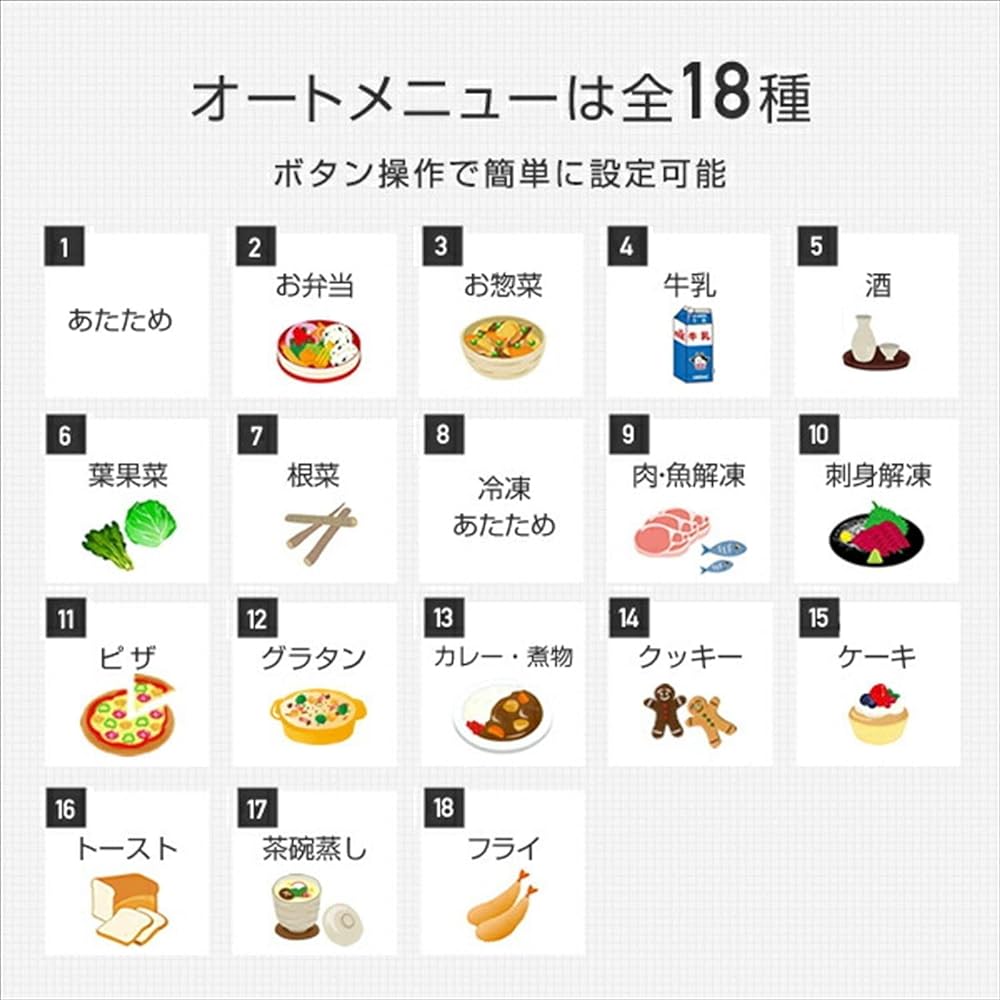 [Yamazen] Microwave Microwave Oven 18L with Toast Function Flat Table Auto Menu 18 Types Grill Function Black YRJ-F182TV(B)