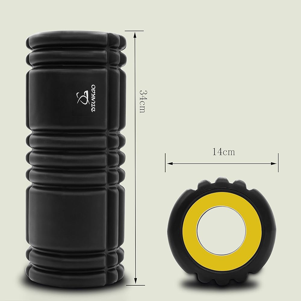 Foam Roller Reinforced Inner Area DunkGo 3 Piece Set with Storage Bag Upgraded ABS Material Orange Color