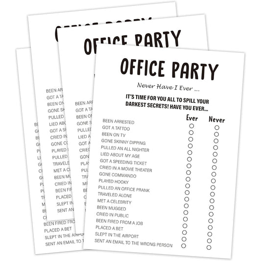 TM04 Minimalist Office Party Never Have I Ever Games, Work Party Games, Team Meeting Games, Office Activities, Happy Hour Games for Coworkers, Pack of 30
