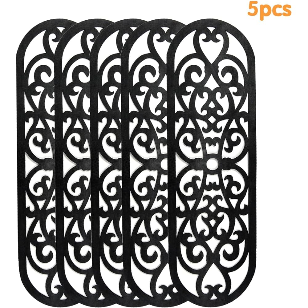 uyoyous Outdoor Stair Mats, Set of 5, Thickness 3mm, Stair Mats, Stairs, Outside Stairs, 74 x 23 cm, Non-Slip, Mud Remover, Scandinavian Pattern Rubber Mat, Scratch Prevention, Entrance Washable, Eco-friendly