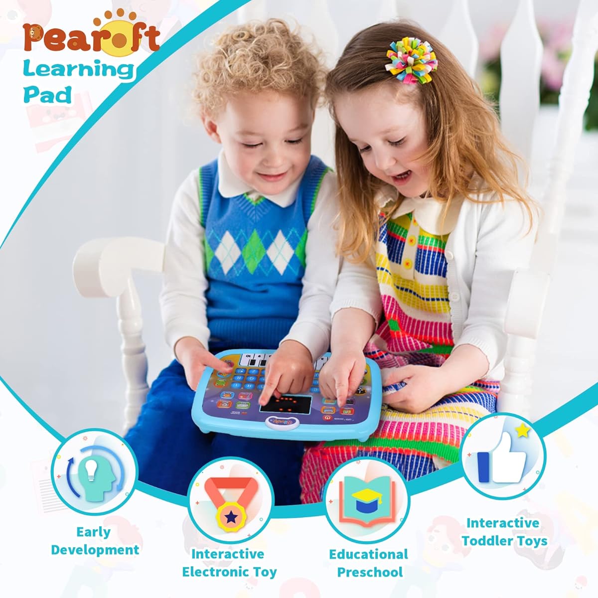 1 2 3 Years Old Boys Learning Toys Educational Preschool Pad Kids Boys Interactive Electronic Toys 1-3 Years Baby Early Development Toys Boys Girls Children 12m 18 Months (Blue)