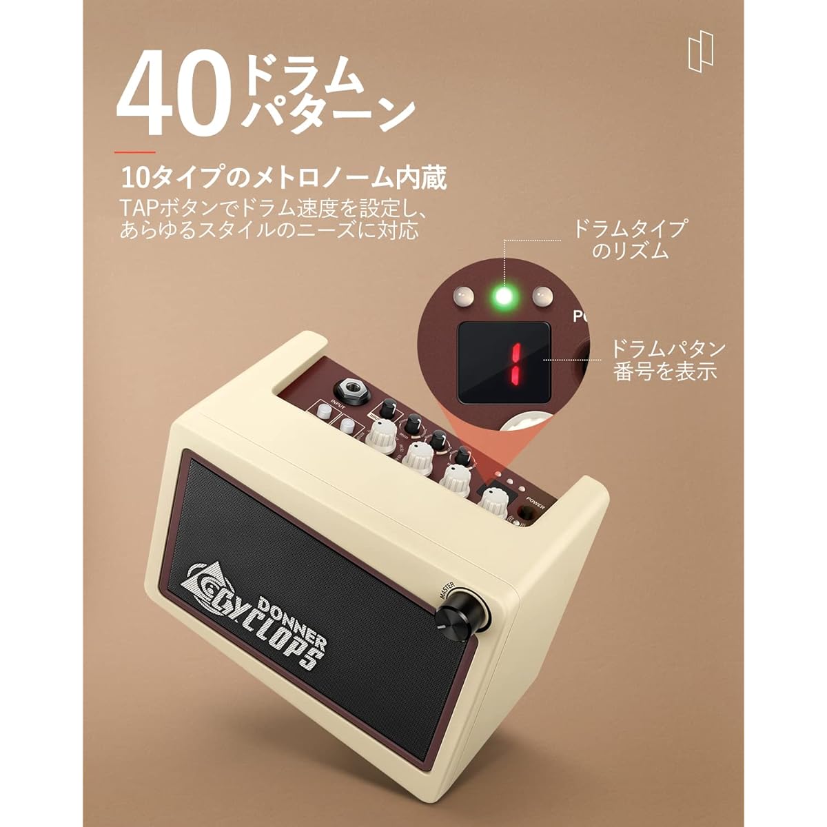 Donner Mini Guitar Amplifier, 5W, 7 Amp Models, Modeling Amplifier, Compact, 40 Drum Machine Types, Delay, Reverb, Built-in Effects, Wireless Connection, Battery Powered, Headphone and AUX IN Terminal, Home Practice