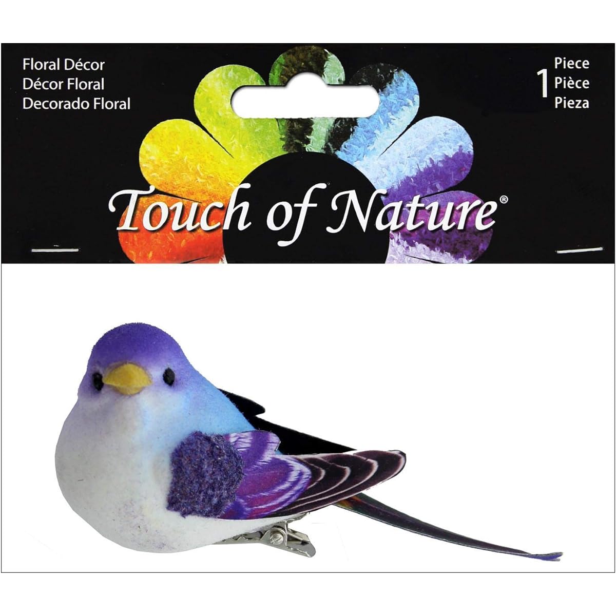 Touch of Nature 3.5" Purple & Blue Paper Wing Bird (1 pc)