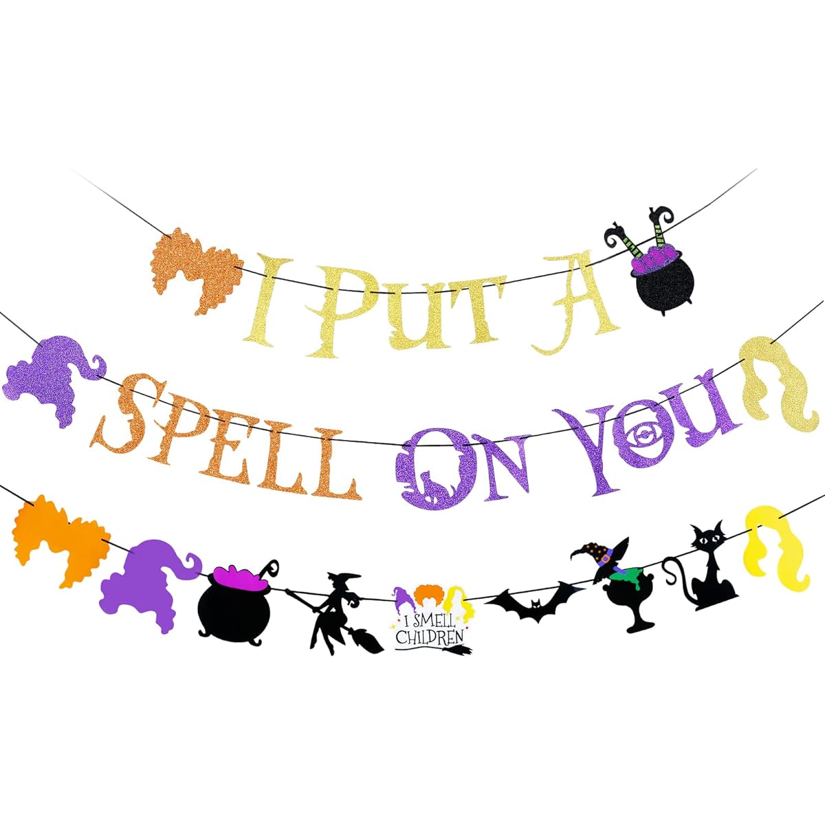 I Put A Spell On You Banner Hocus Pocus Halloween Decorations Hocus Pocus Birthday Party Supplies Halloween Witch Party Decorations Hocus Pocus Garland Halloween Decor