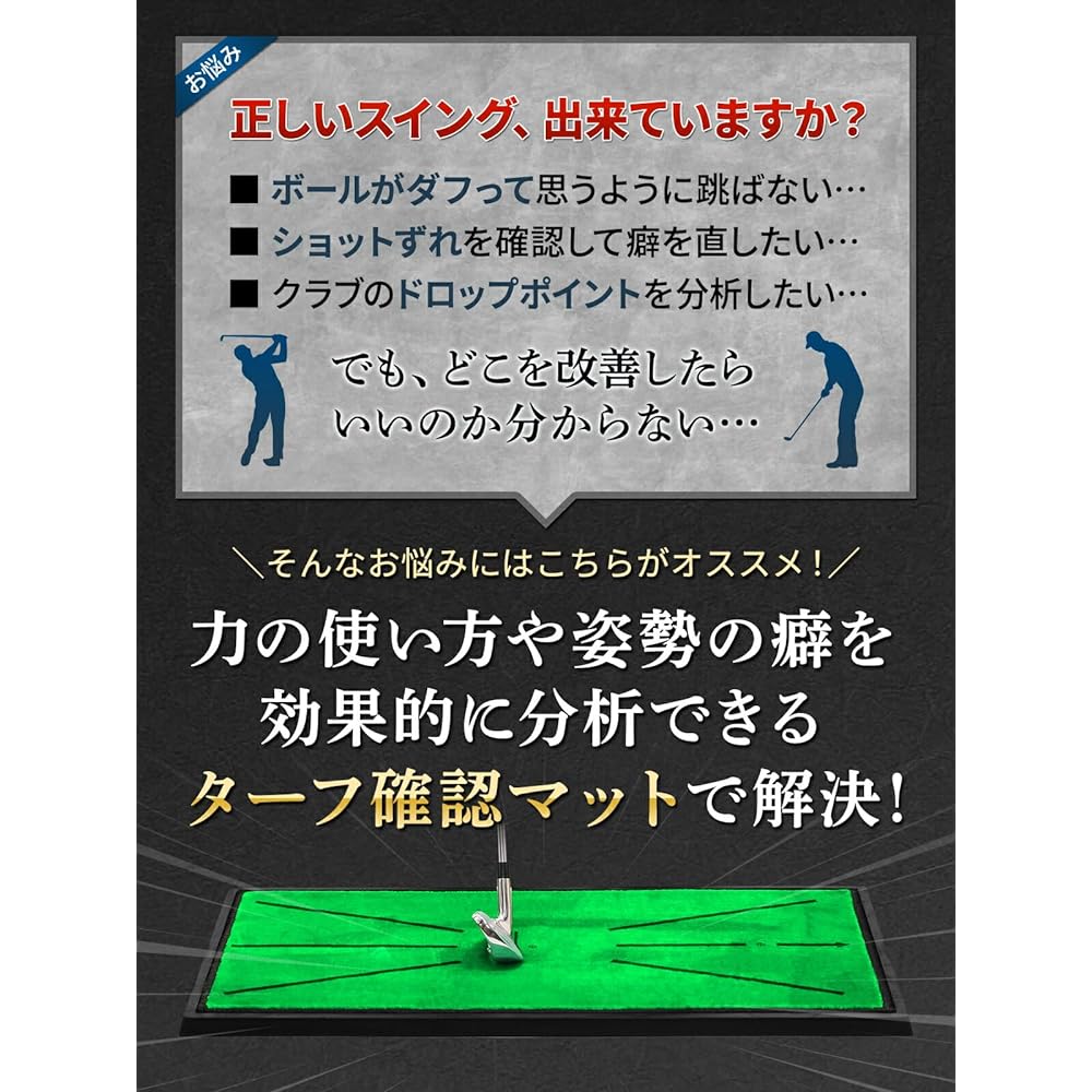 GolfStyle Golf Mat Golf Practice Mat Practice Swing Practice Equipment Indoor/Outdoor Artificial Grass Rubber Mat Practice Shot Mat for Practice