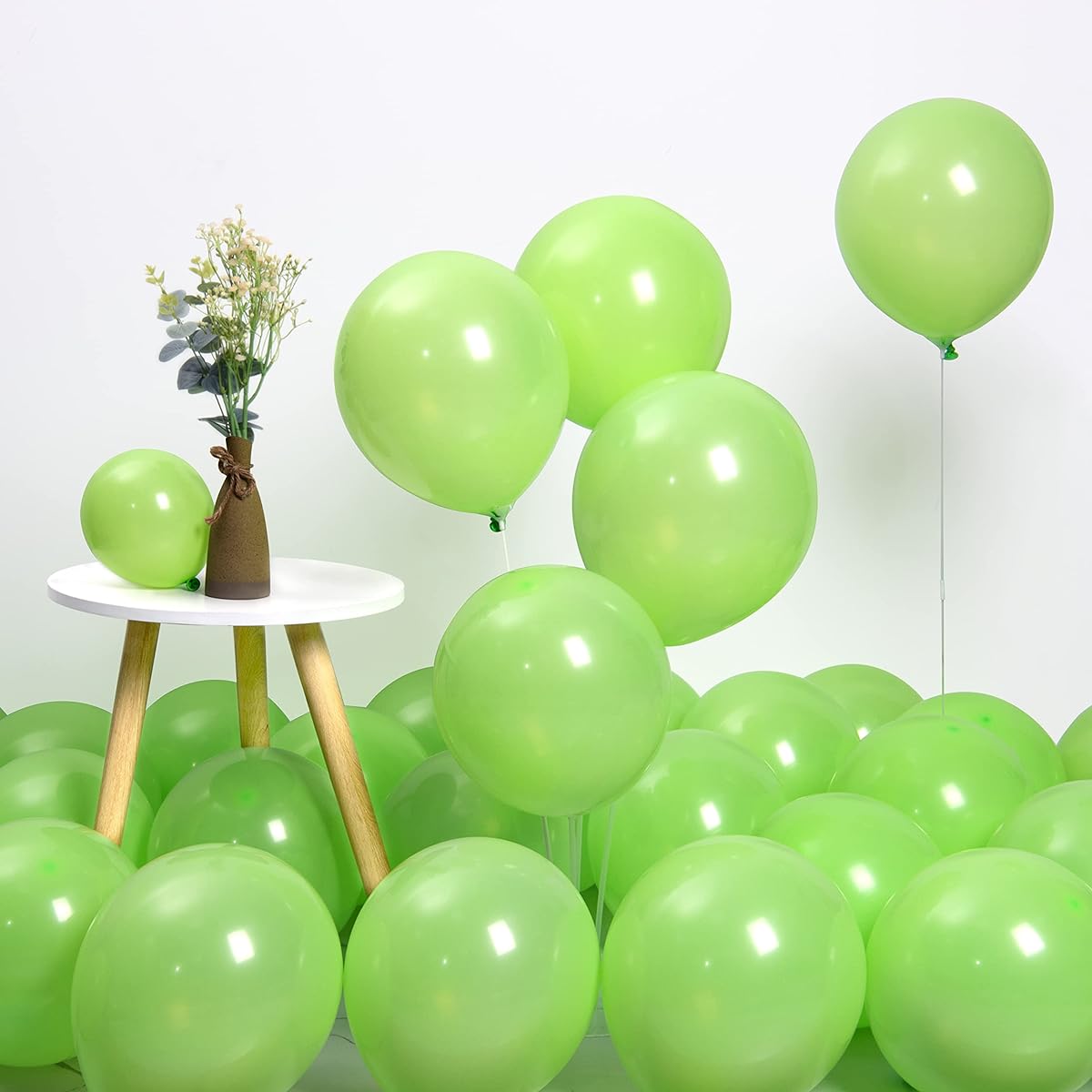 Ponamfo White Balloons 30.48cm +12.7cm Balloons - 70 Pieces Latex Balloon Arch Kit Birthday Balloons Party Balloons Gender Reveal Balloons Baby Shower Balloons Wedding Anniversary Bridal Shower Party Decorations (Lime Green, 12"+5")