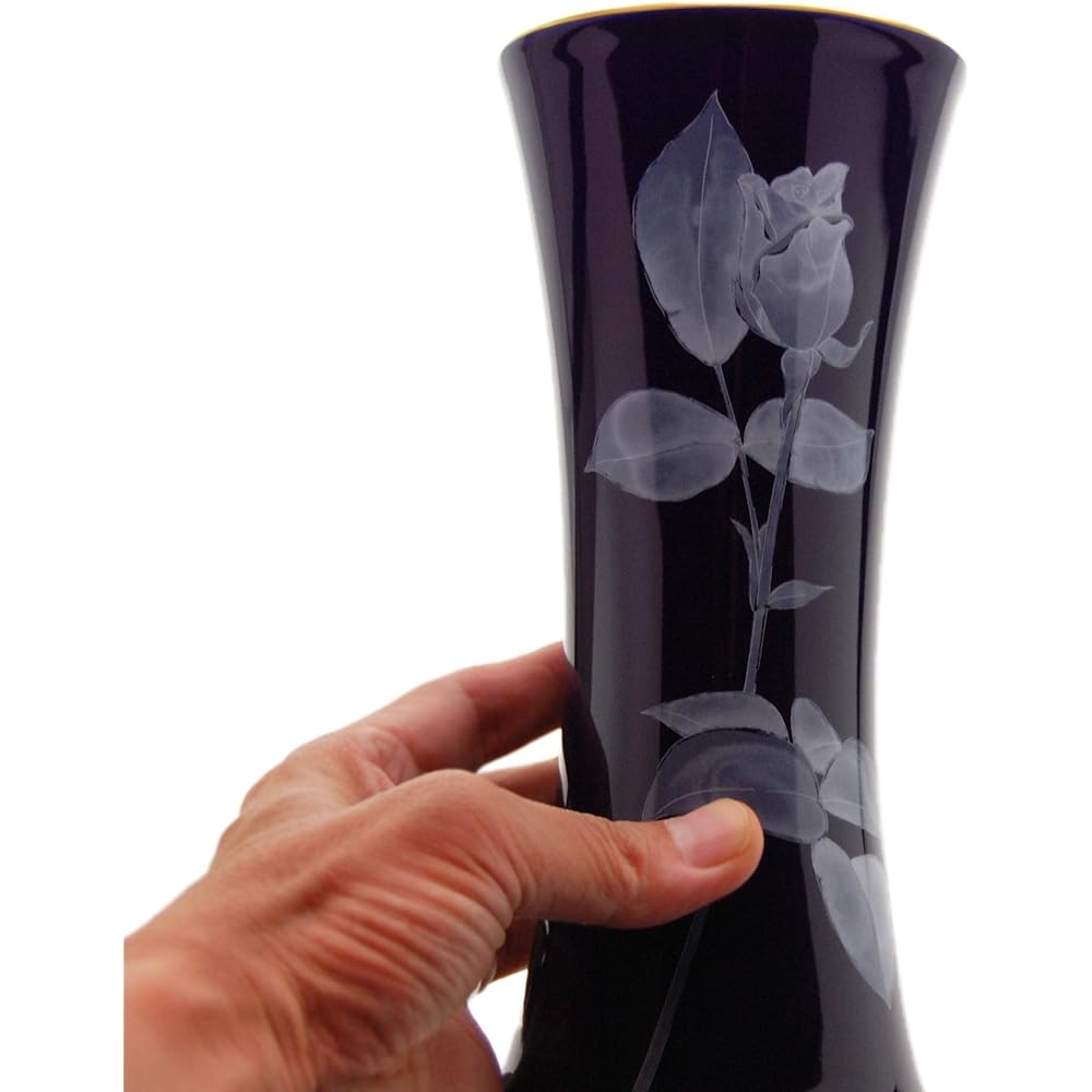 Koransha Vase Ruri Rose Garden Lazuli 21.6cm R1242-NH71 pieces