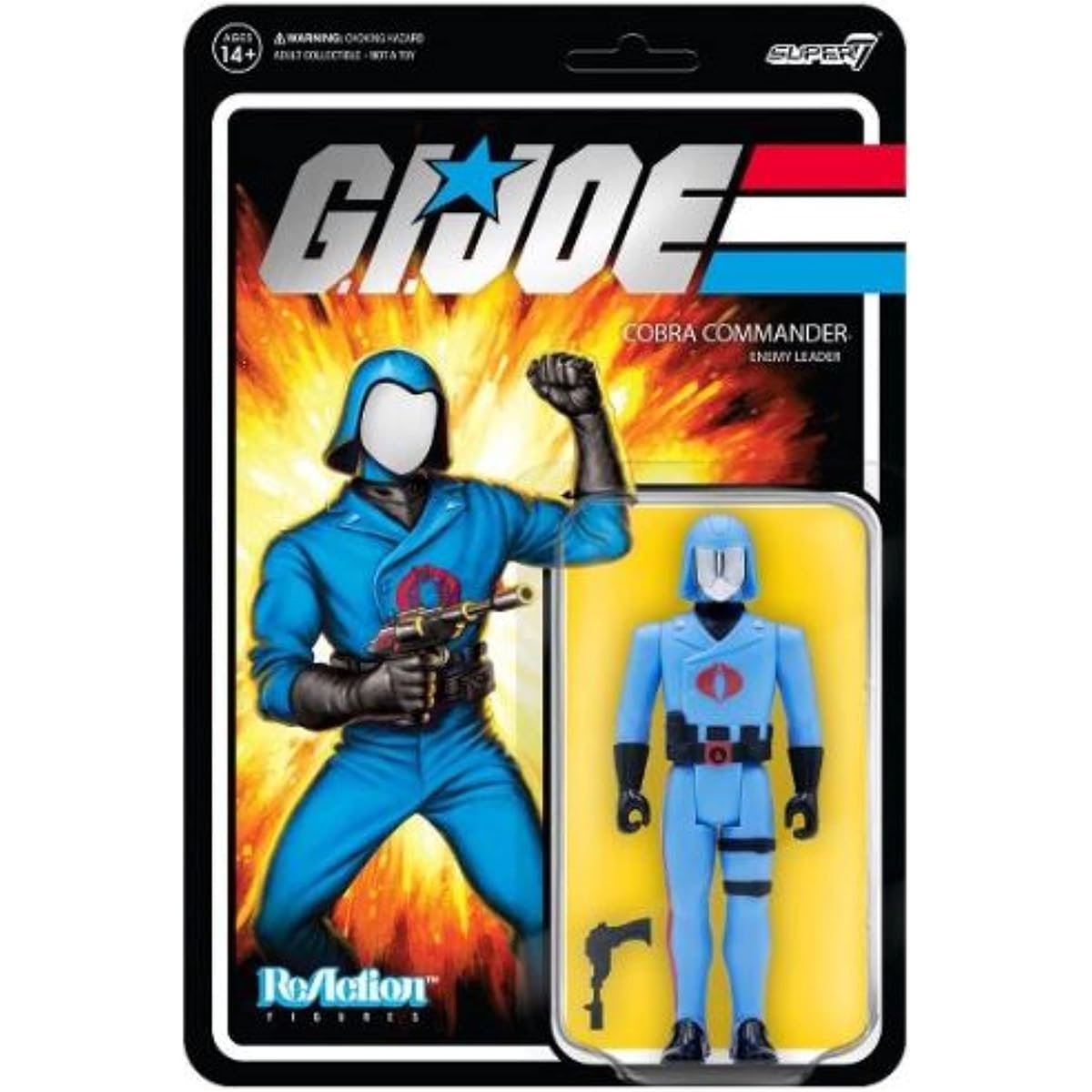 Super 7 G.I. Joe Reaction Wave 2 - Cobra Commander Vac Metal - Enemy Leader, Pale Blue, (RE-GIJOW02-CCO-01)