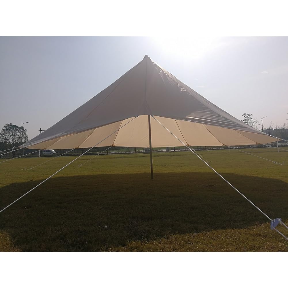 D&R [Rainfly for Tent] Tent Protective Cover [3/4/5/6m] Solo/Home Use Waterproof Snowproof 4 Season Roof Cover Sun Shelter Awning One Pole Tent Outdoor Camping