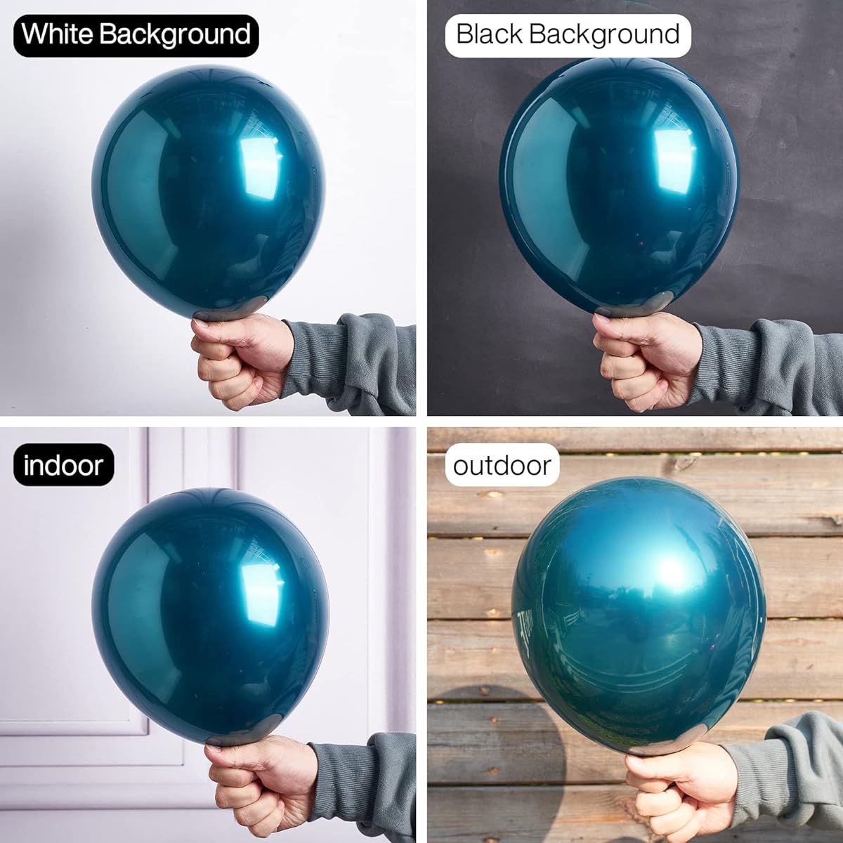 PartyWoo Metallic Balloons Black Peacock Blue 12.5 inches 50pcs Party Balloons,Latex Balloons,Balloons for Kids,Party Decorations,Birthday Party,1439