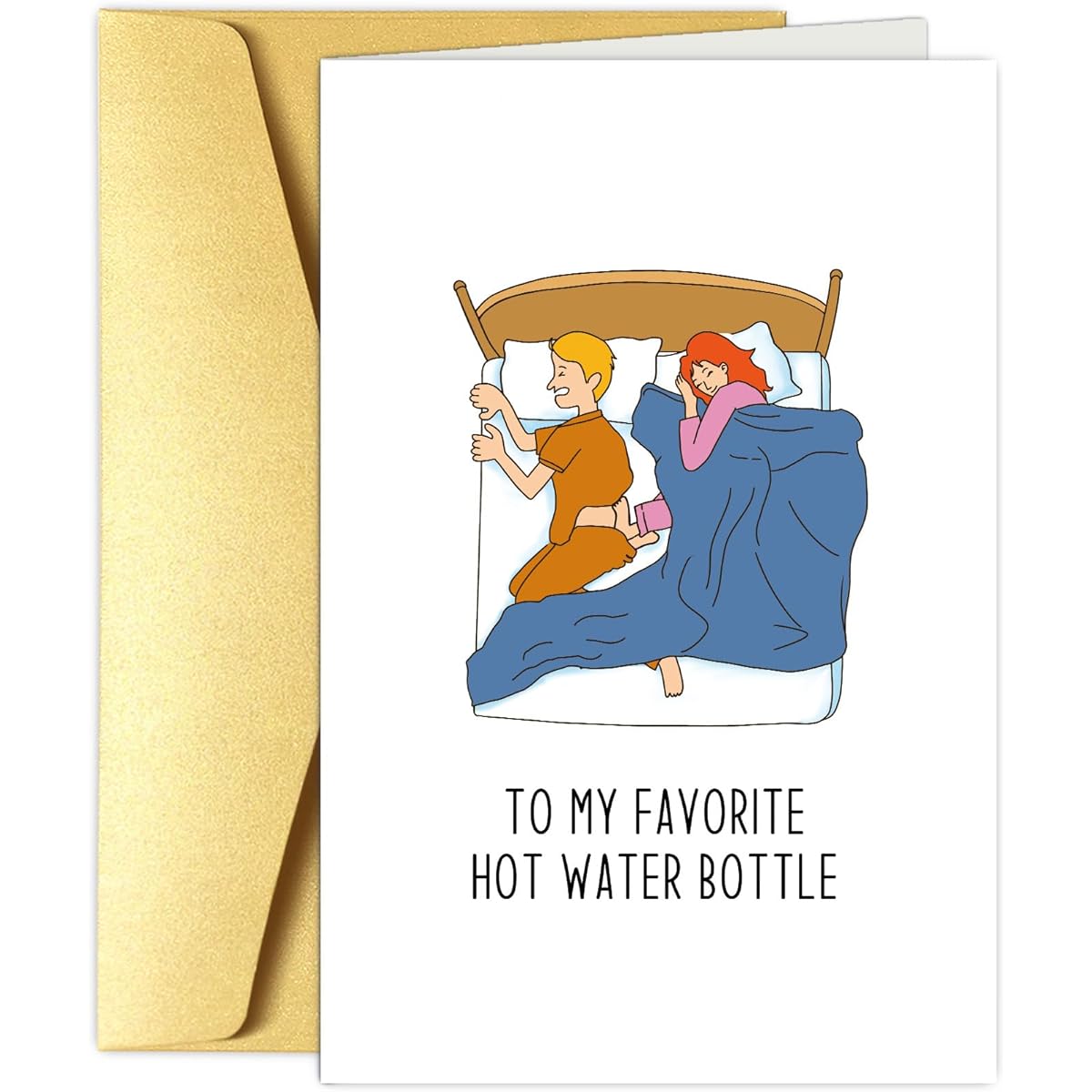 Obbyidk Funny Valentine's Day Cards Humorous Valentine's Day Cards for Boyfriend Husband Cute Anniversary Cards for Men Cold Feet in Bed Love Cards